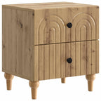 Armario de Noche 2 pcs Roble Artesanal 43 x 34,5 x 48 cm