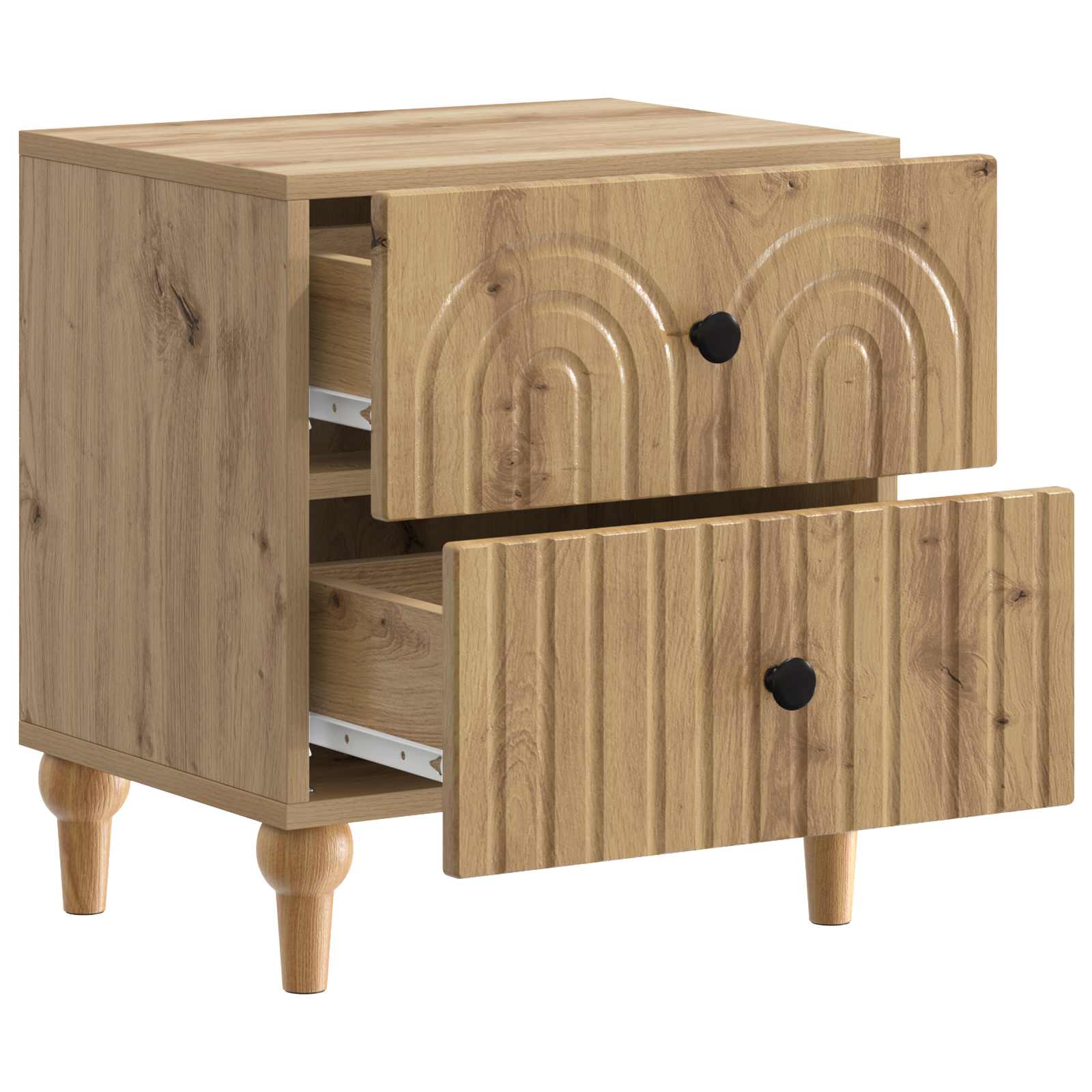 Armario de Noche 2 pcs Roble Artesanal 43 x 34,5 x 48 cm