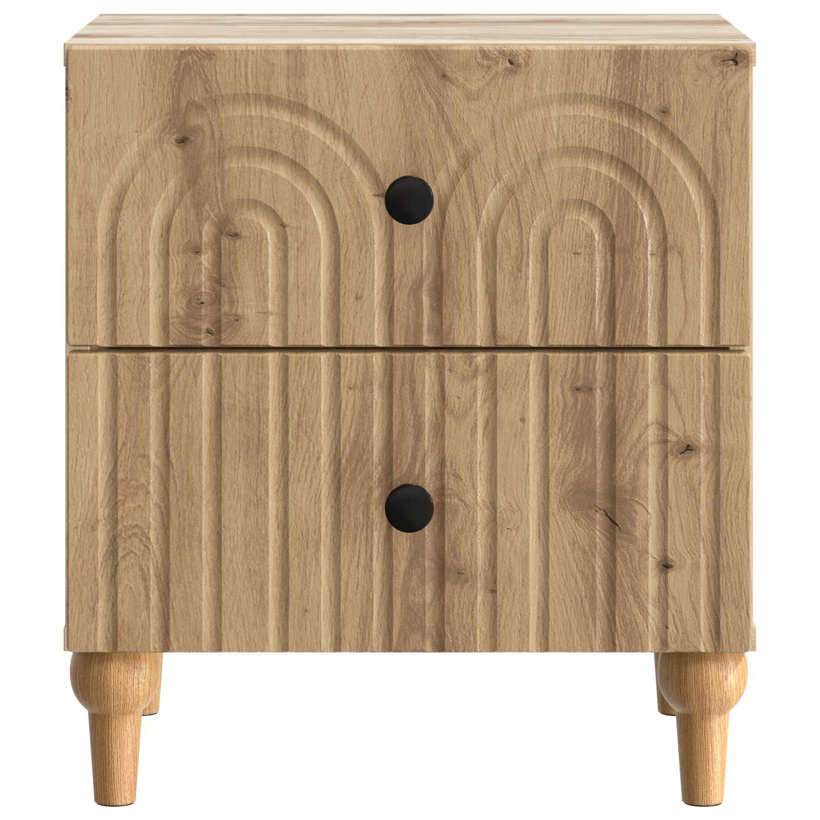 Armario de Noche 2 pcs Roble Artesanal 43 x 34,5 x 48 cm