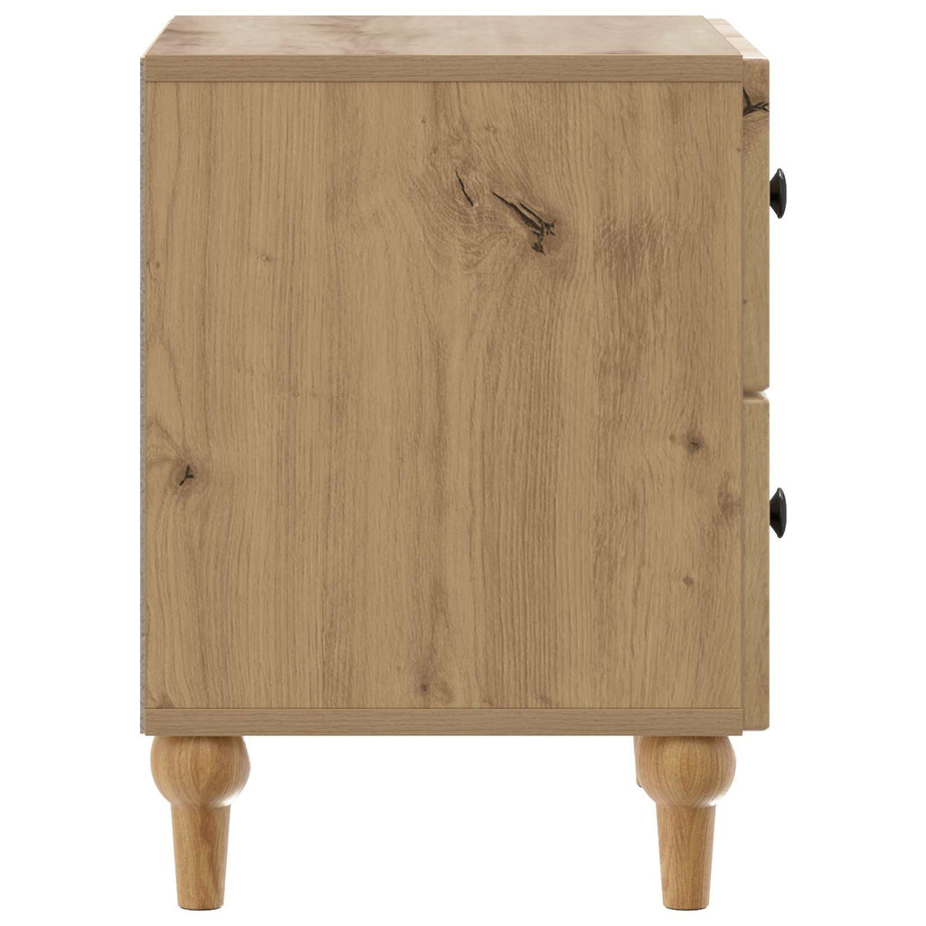 Armario de Noche 2 pcs Roble Artesanal 43 x 34,5 x 48 cm