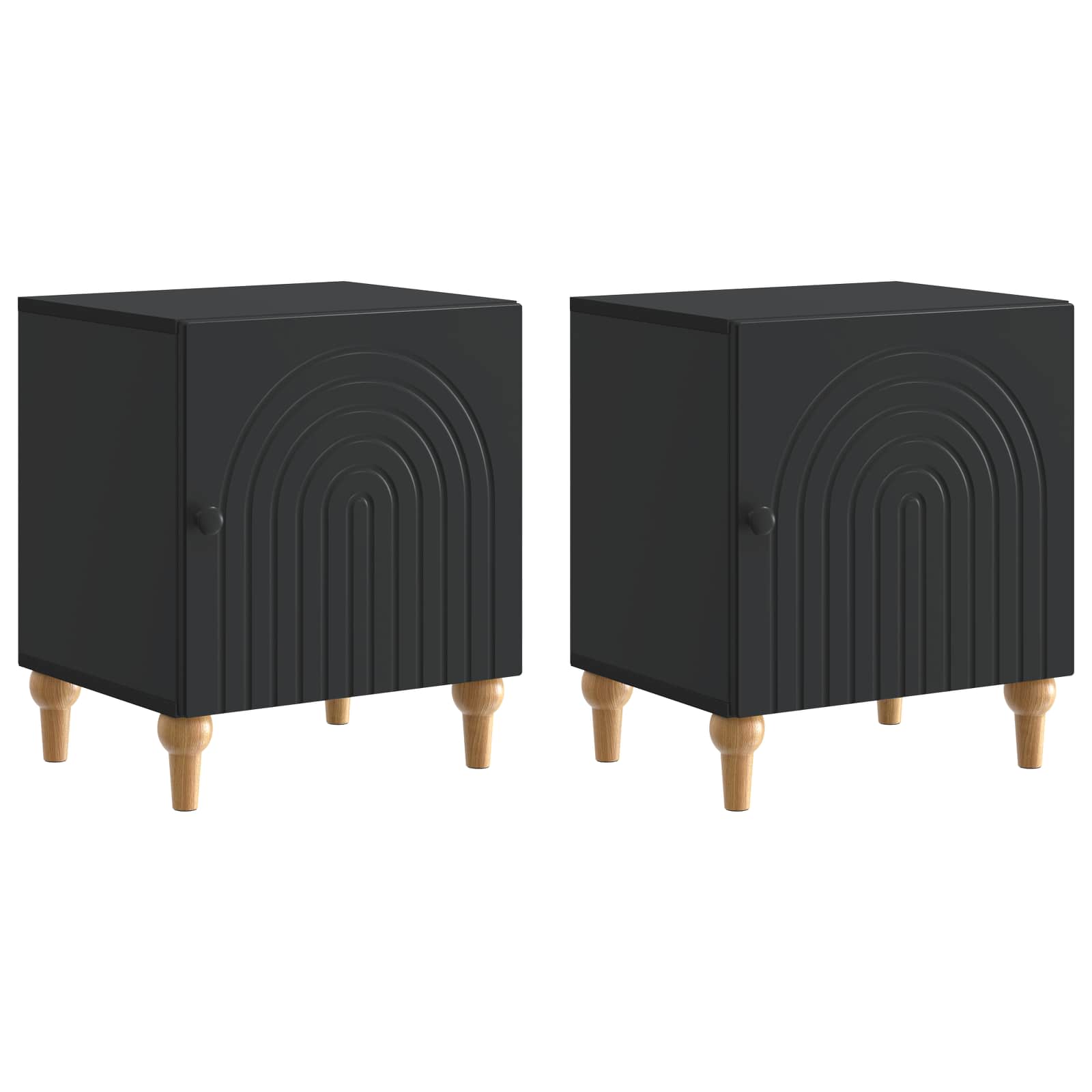 Armario de noche 2 pcs 43 x 34,5 x 50 cm madera de ingeniería 4 colores