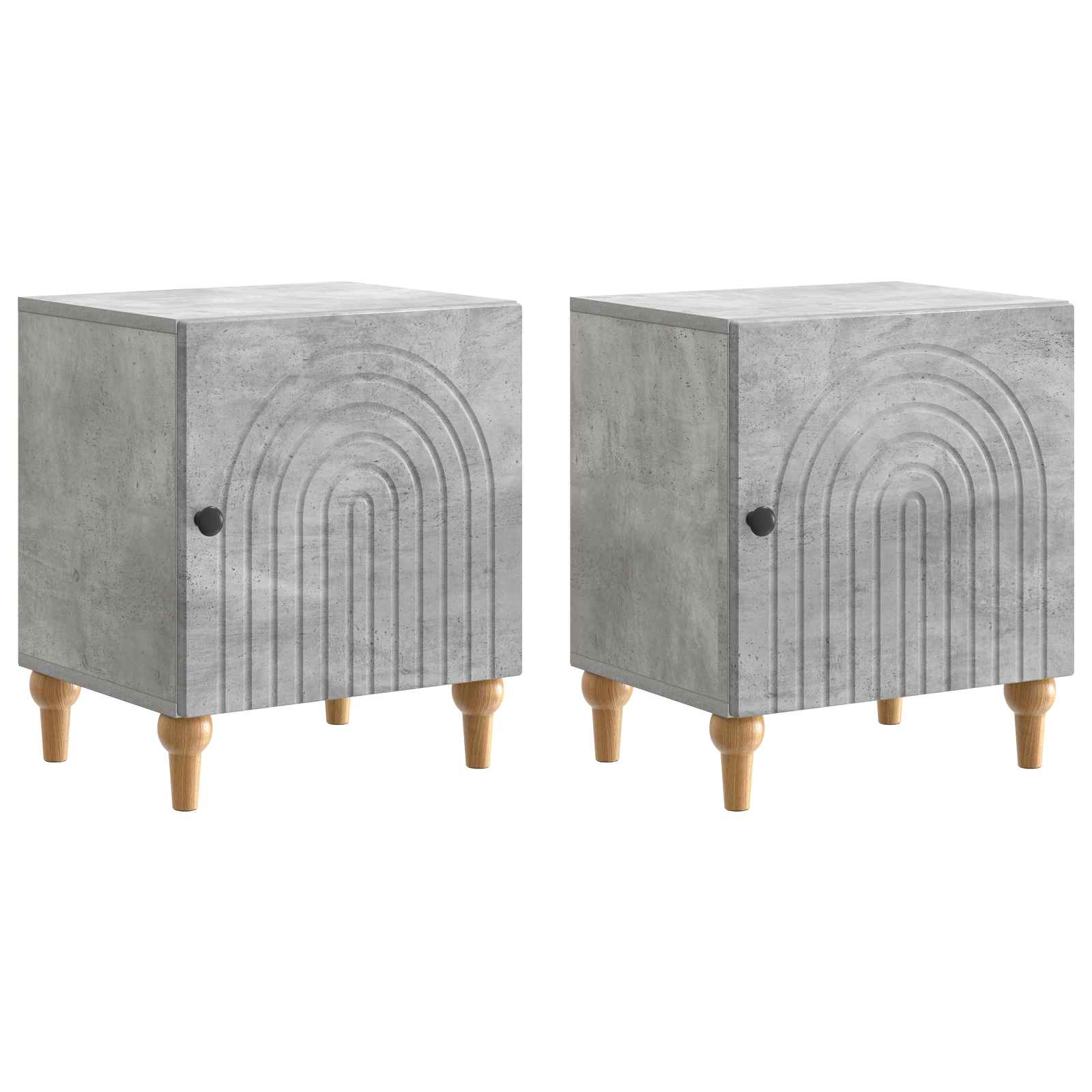 Armario de noche 2 pcs 43 x 34,5 x 50 cm madera de ingeniería 4 colores