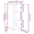 Aparador Brillante 33 x 34,5 x 90 cm Madera de Ingeniería
