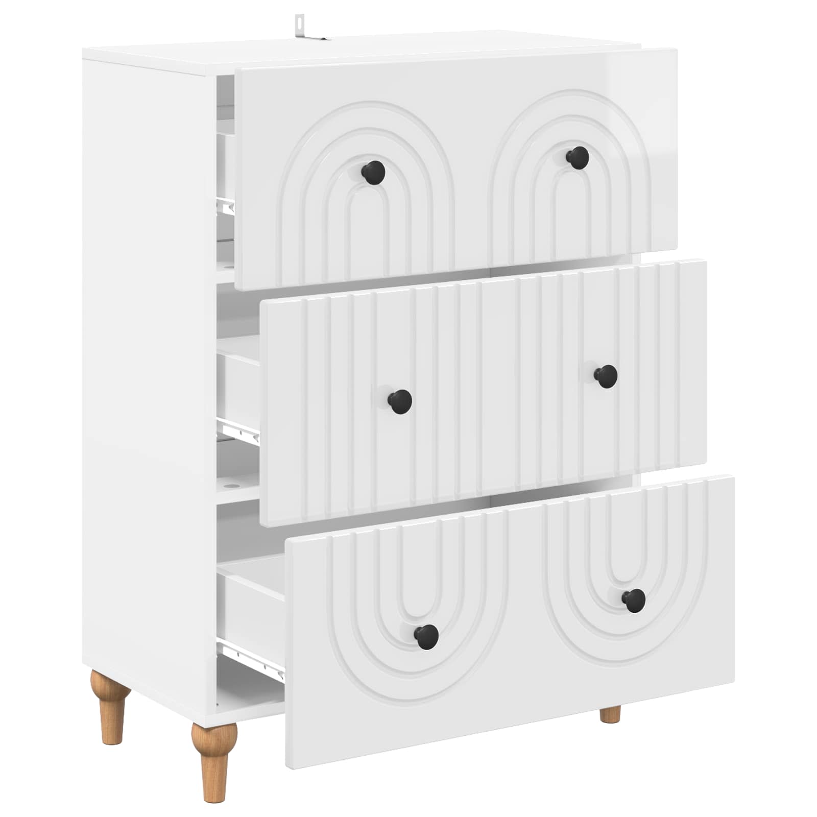 Cajonera Brillante 66 x 34,5 x 90 cm Madera de Ingeniería
