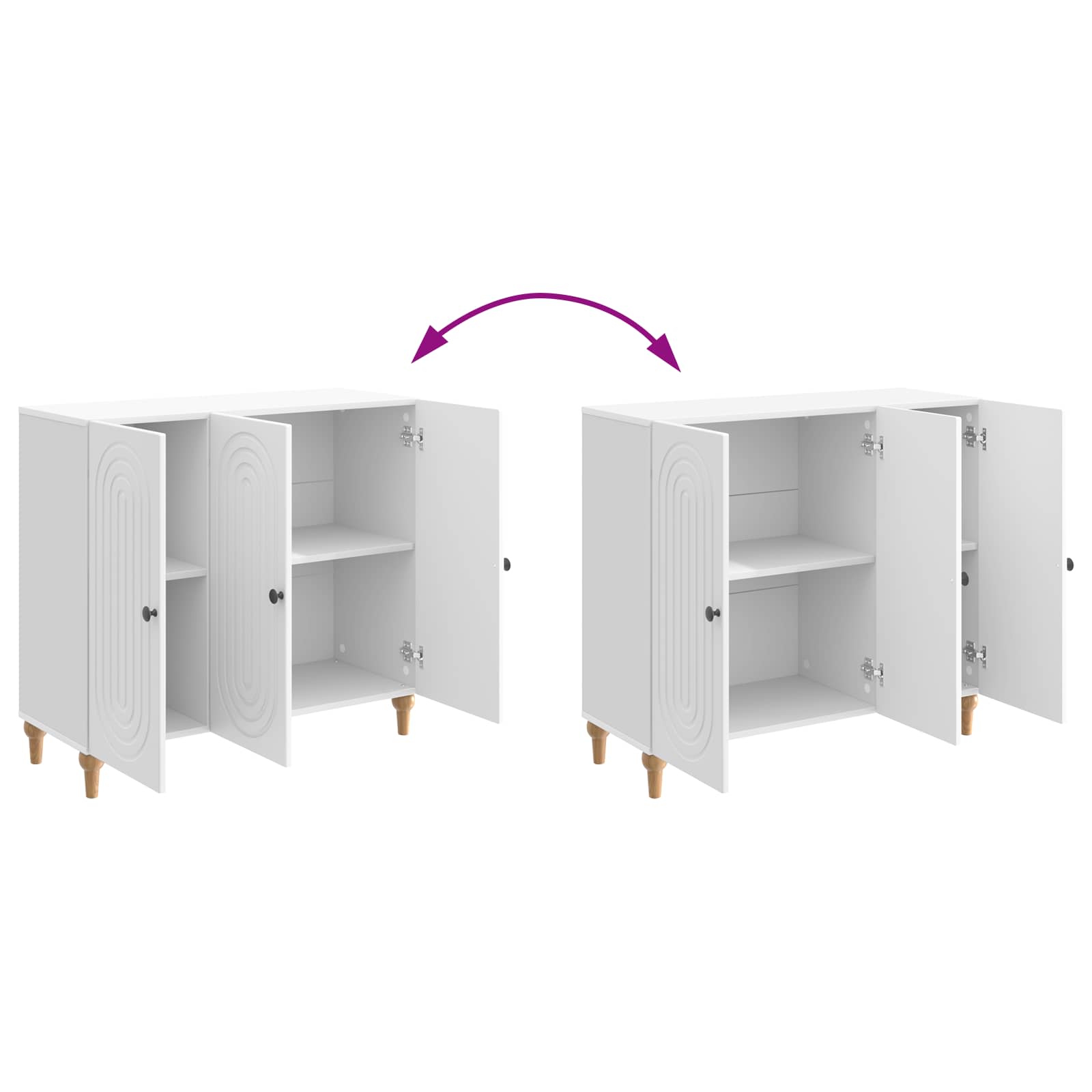 Aparador Brillante 89 x 34,5 x 80 cm Madera de Ingeniería