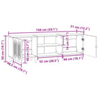 Mueble de TV Brillante 150 x 31 x 50 cm Madera de Ingeniería