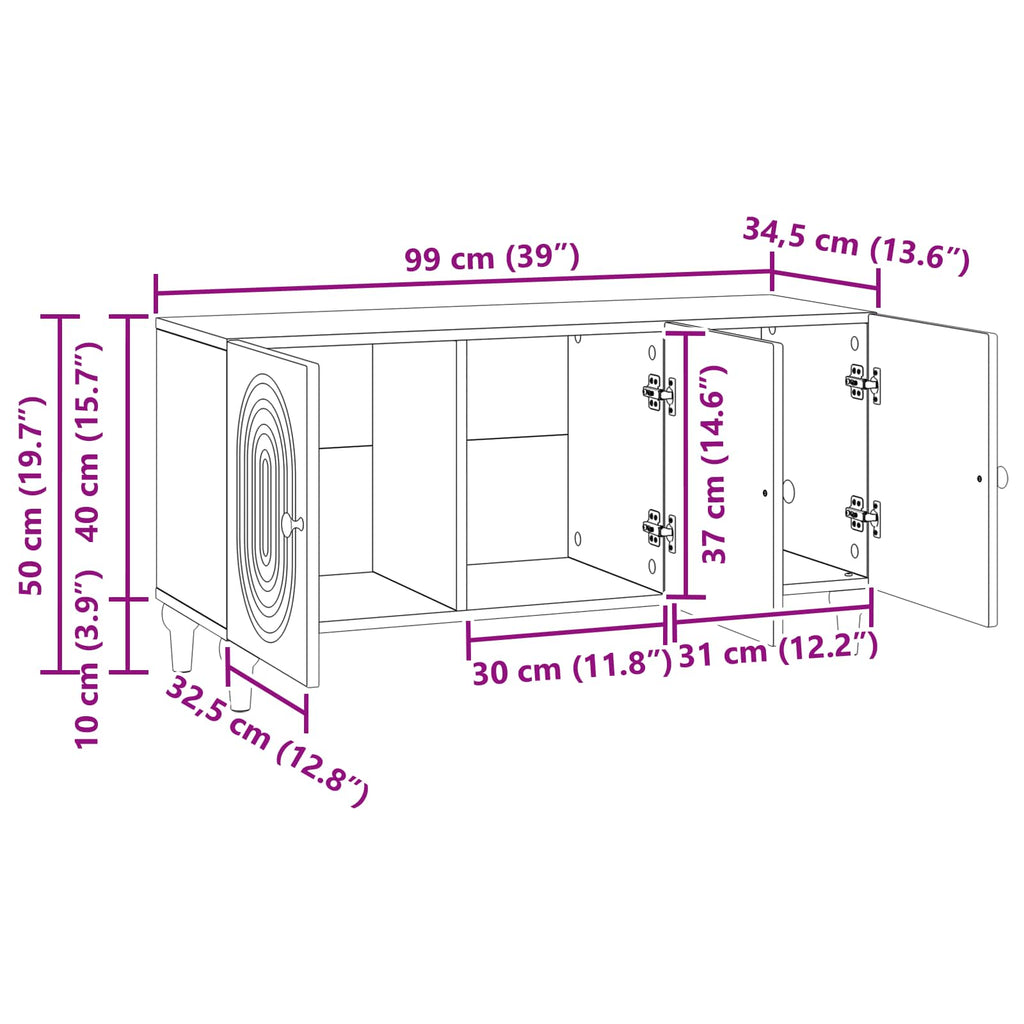 Mueble de TV Brillante 99 x 34,5 x 50 cm Madera de Ingeniería