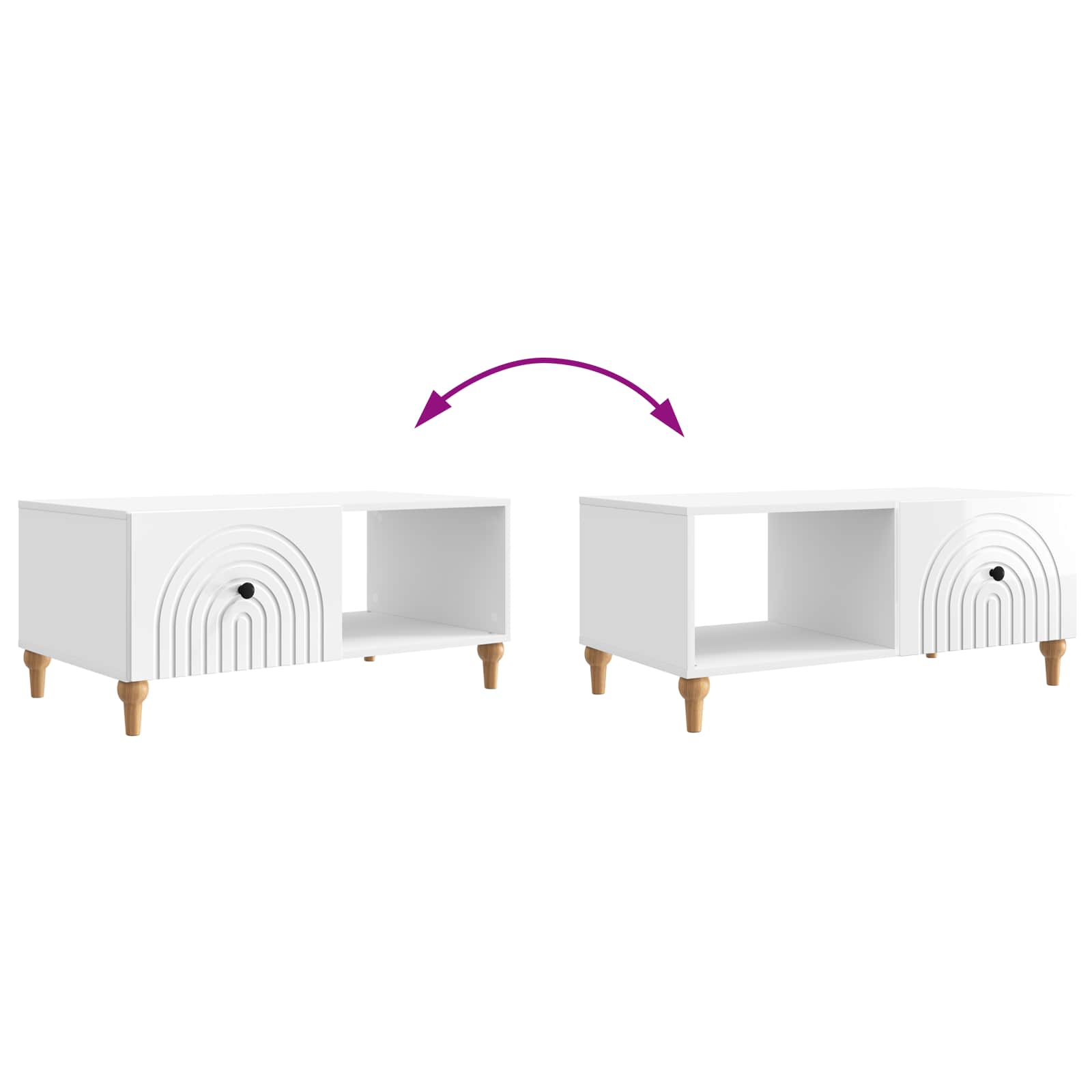 Mesa de Café Brillante 90 x 50 x 40 cm Madera de Ingeniería