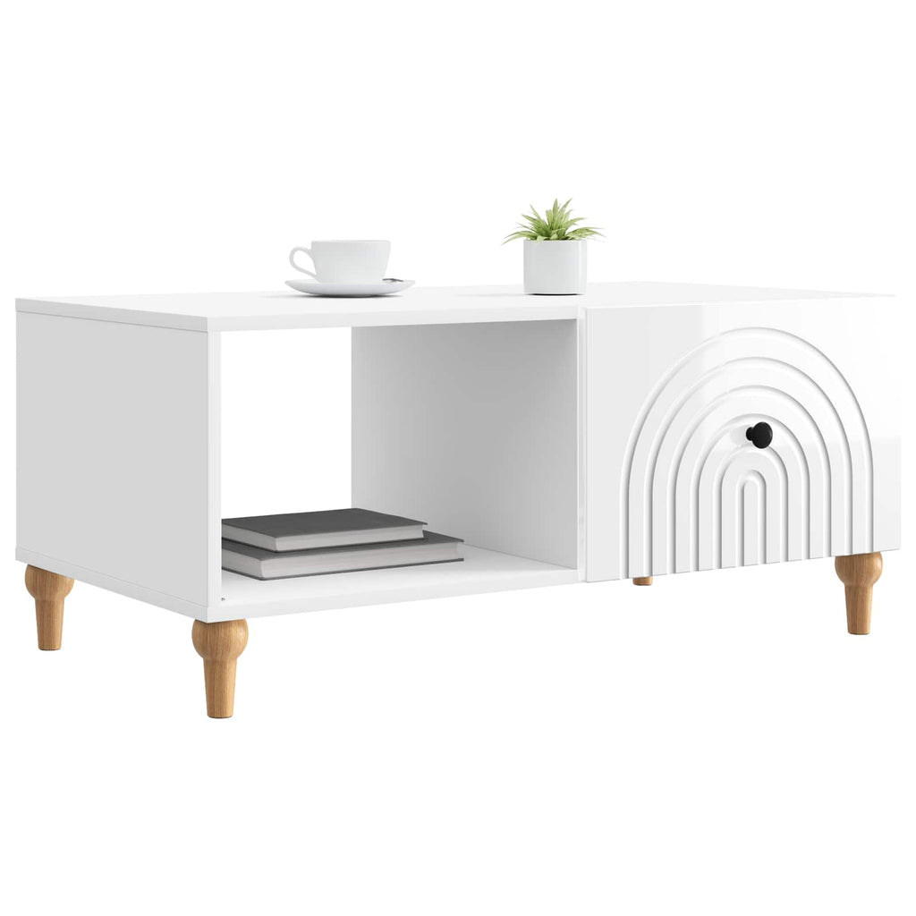 Mesa de Café Brillante 90 x 50 x 40 cm Madera de Ingeniería
