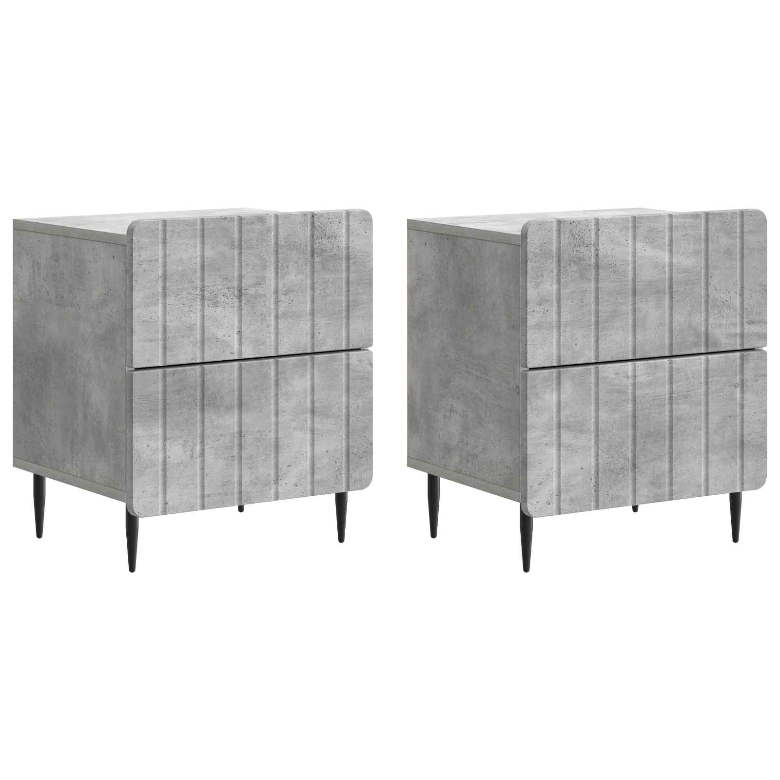 Armario de Noche 2 pcs 43 x 34,5 x 49,5 cm Madera de Ingeniería
