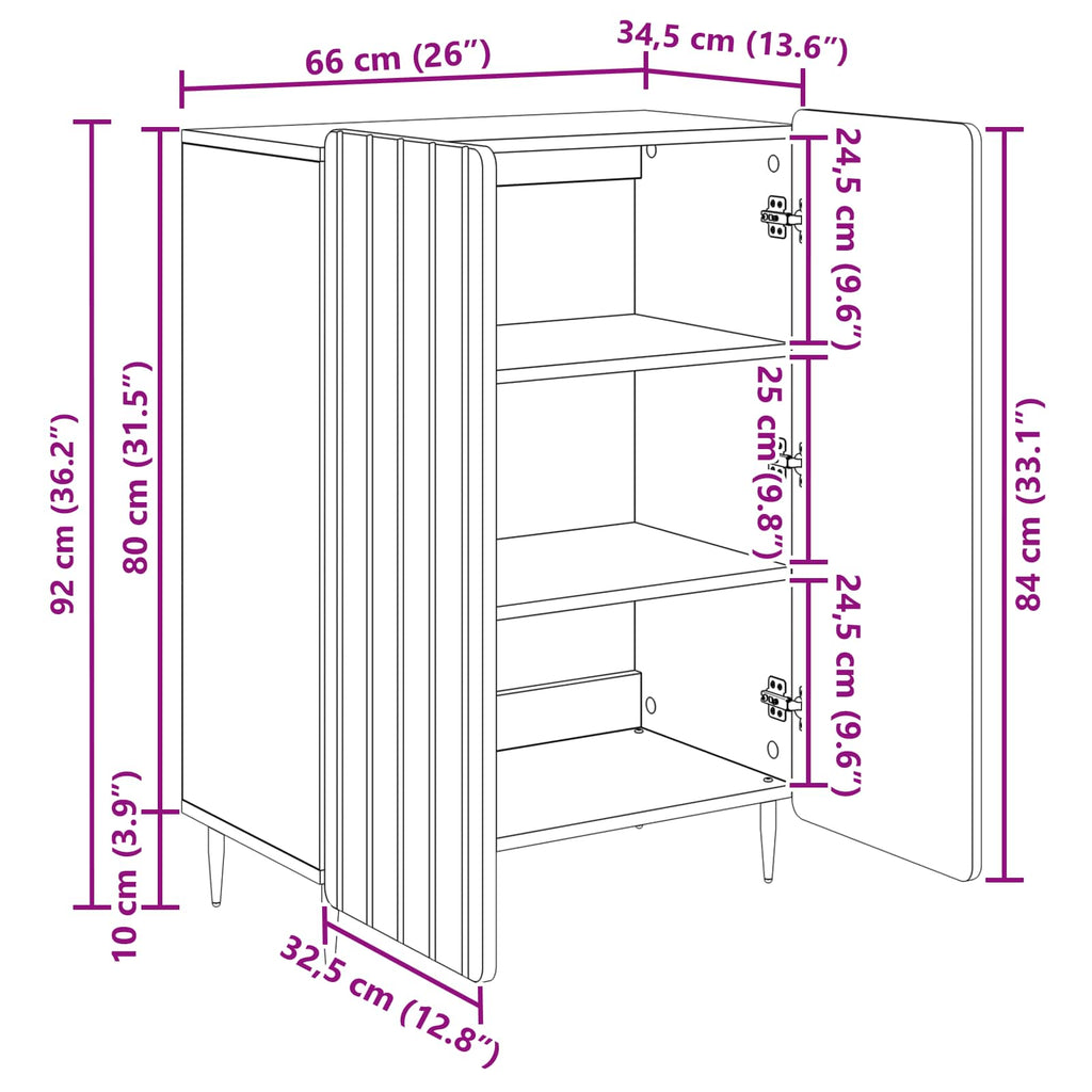Aparador Brillante 66 x 34,5 x 92 cm Madera de Ingeniería