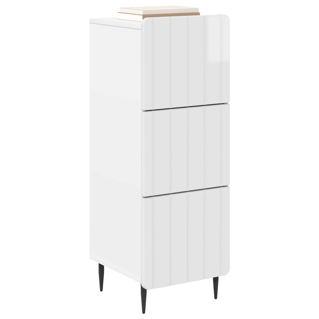 Cajonera Brillante 33 x 34,5 x 92 cm Madera de Ingeniería