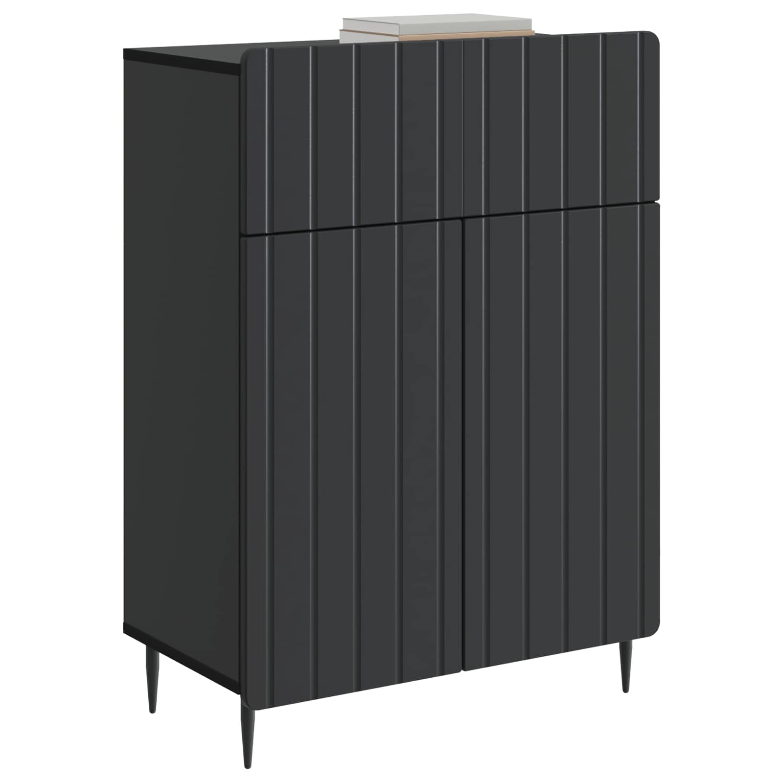 Aparador con cajón Negro 66 x 34,5 x 92 cm Madera de Ingeniería