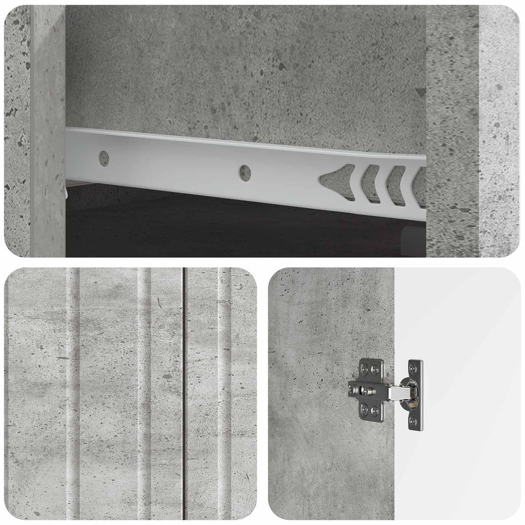 Aparador Gris Hormigón 66 x 34,5 x 92 cm Madera de Ingeniería