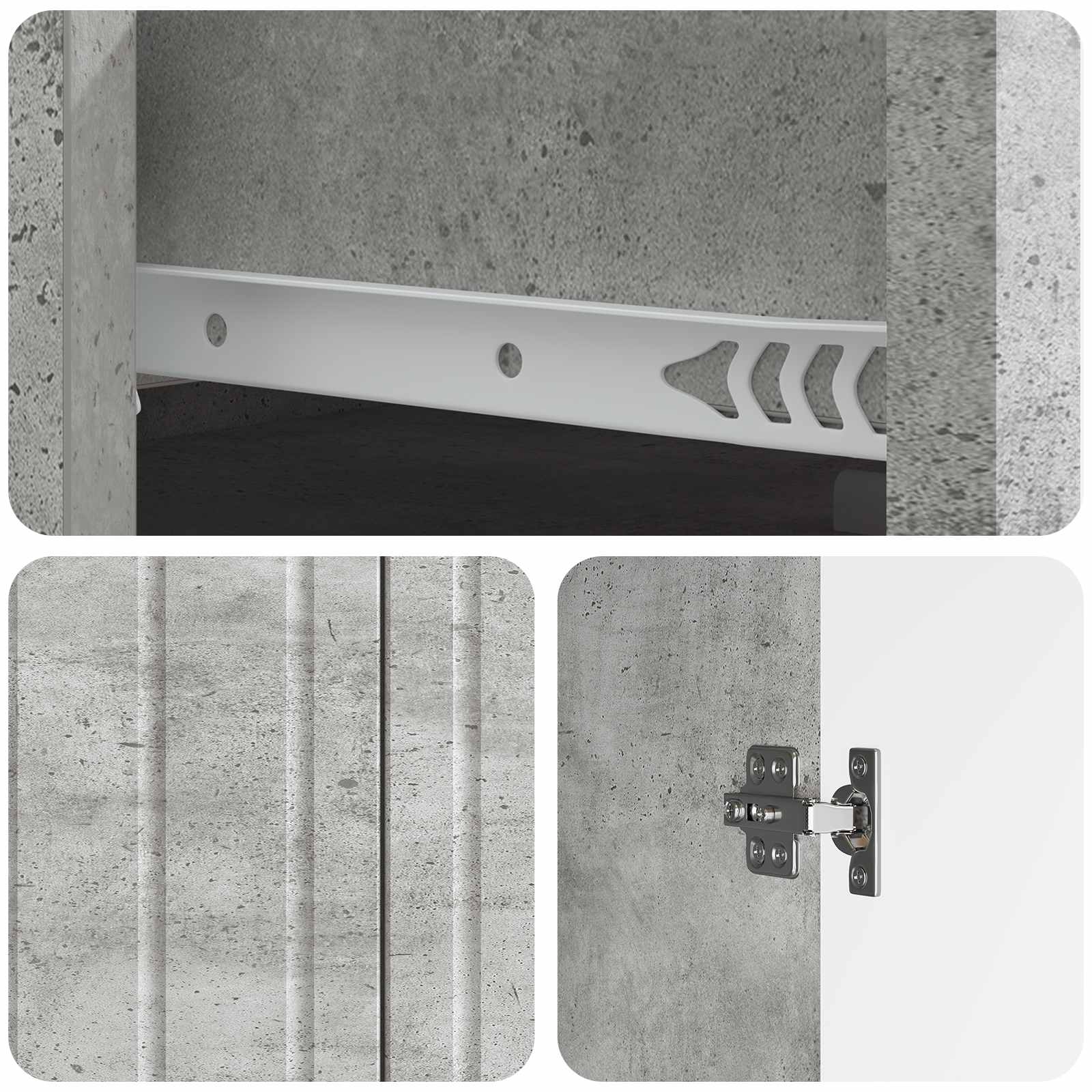 Aparador Gris Hormigón 66 x 34,5 x 92 cm Madera de Ingeniería