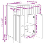 Aparador Gris Hormigón 66 x 34,5 x 92 cm Madera de Ingeniería