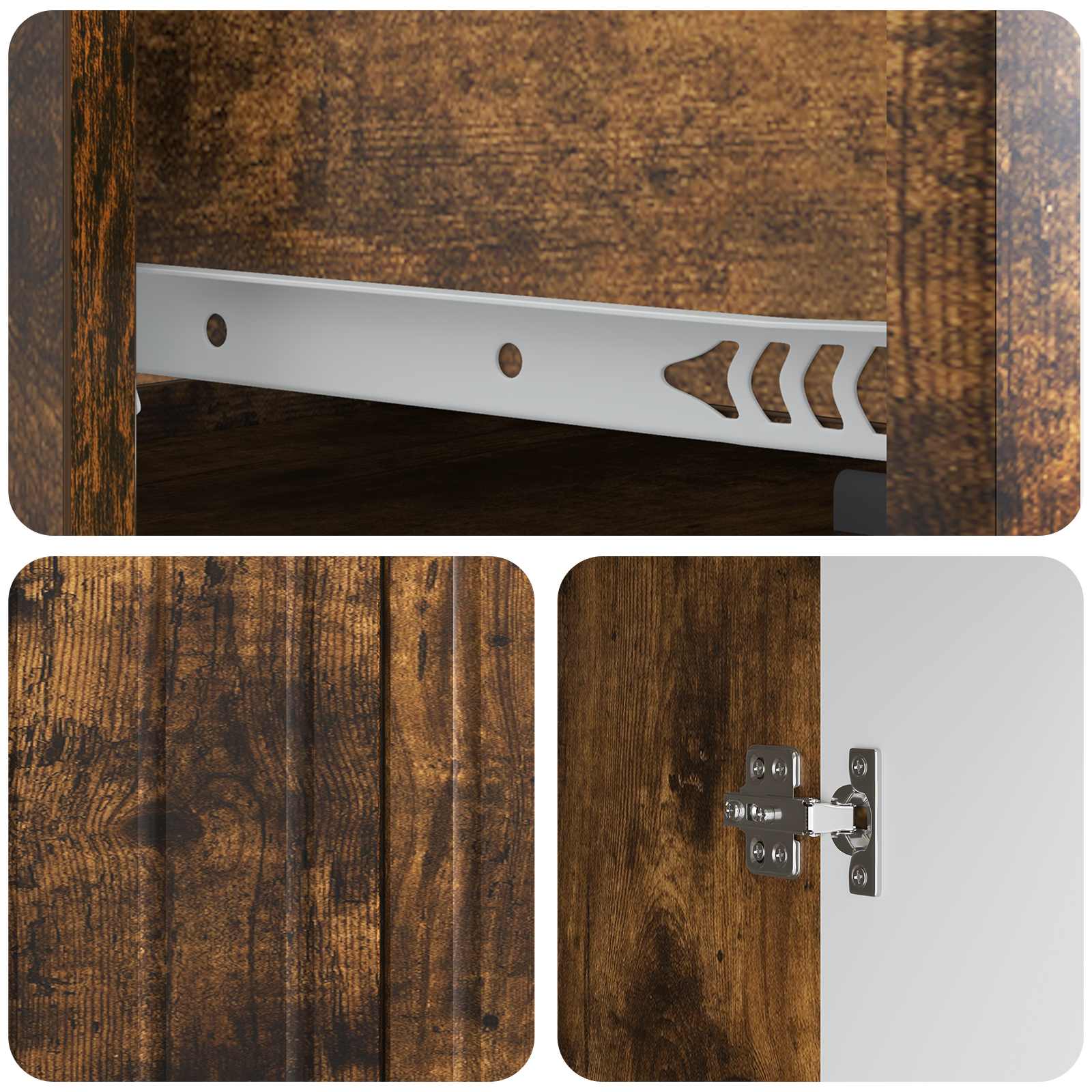 Aparador Roble Ahumado 66 x 34,5 x 92 cm Madera de Ingeniería
