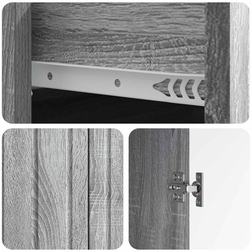 Aparador Gris Sonoma 66 x 34,5 x 92 cm Madera de Ingeniería