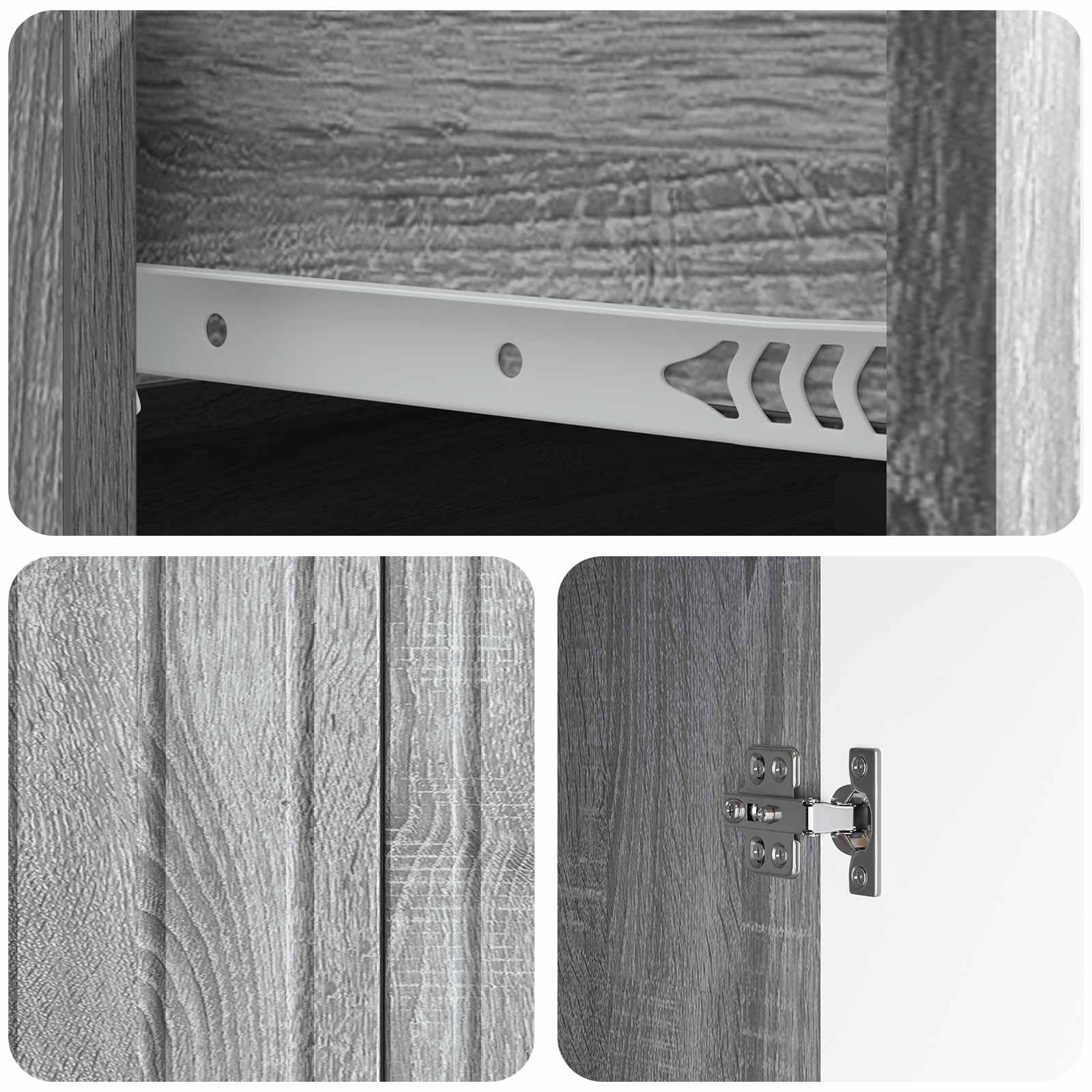 Aparador Gris Sonoma 66 x 34,5 x 92 cm Madera de Ingeniería