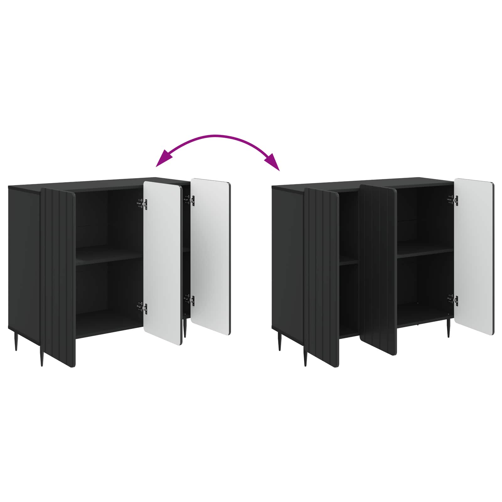 Aparador Negro 89 x 34,5 x 82 cm Madera de Ingeniería