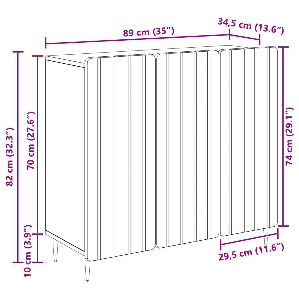 Aparador Brillante 89 x 34,5 x 82 cm Madera de Ingeniería