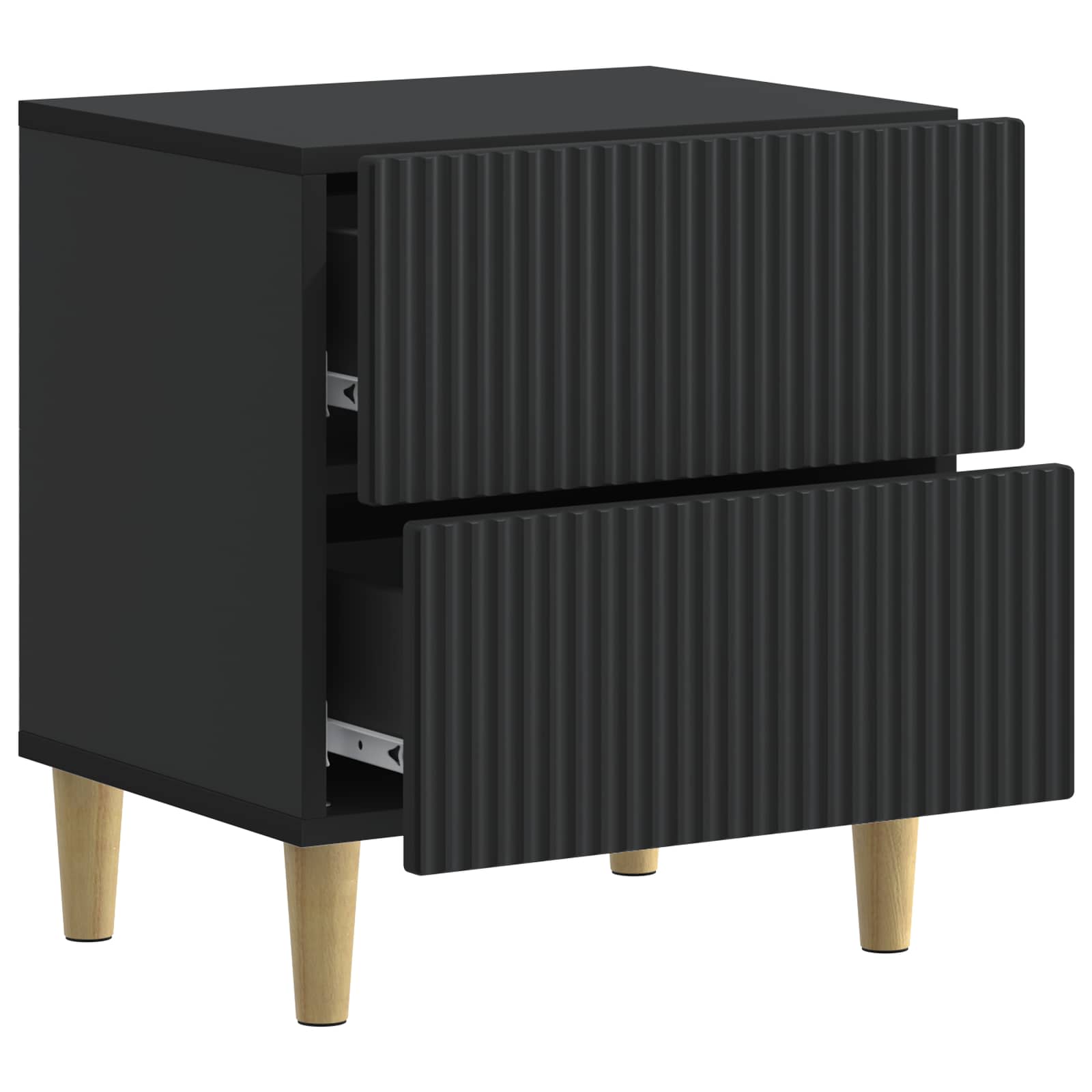Armario de Noche Negro 43 x 34,5 x 48 cm Madera de Ingeniería