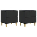 Armario de Noche con cajón 2 pcs Negro 43 x 34,5 x 48 cm