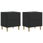 Armario de Noche con cajón 2 pcs Negro 43 x 34,5 x 48 cm