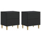 Armario de Noche con cajón 2 pcs Negro 43 x 34,5 x 48 cm