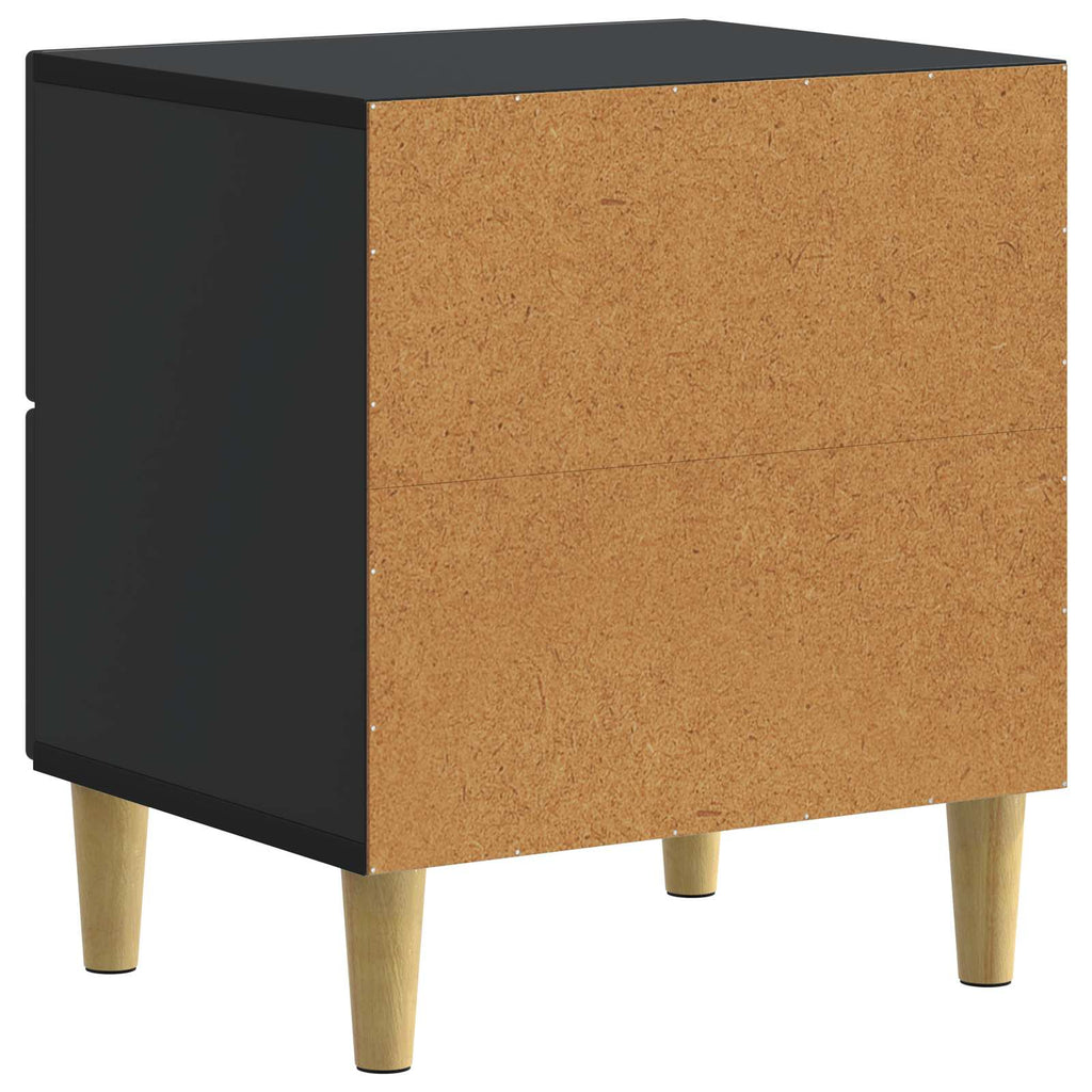 Armario de Noche con cajón 2 pcs Negro 43 x 34,5 x 48 cm