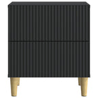 Armario de Noche con cajón 2 pcs Negro 43 x 34,5 x 48 cm