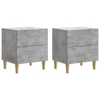 Armario de Noche 2 pcs Gris Hormigón 43 x 34,5 x 48 cm
