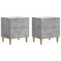 Armario de Noche 2 pcs Gris Hormigón 43 x 34,5 x 48 cm