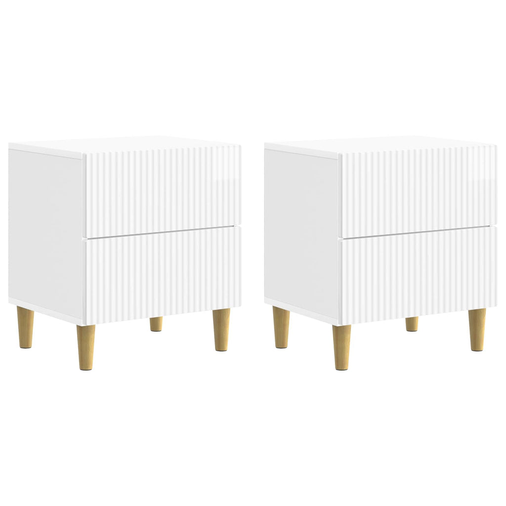 Armario de Noche con cajón 2 pcs Brillante 43 x 34,5 x 48 cm