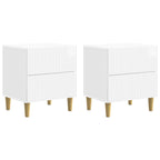 Armario de Noche con cajón 2 pcs Brillante 43 x 34,5 x 48 cm
