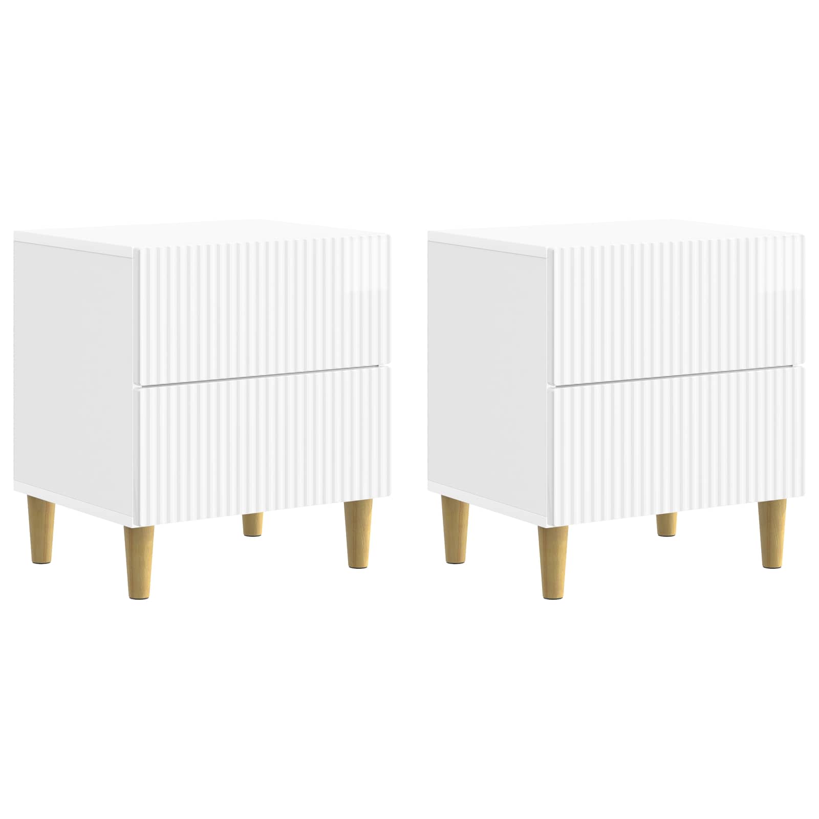 Armario de Noche con cajón 2 pcs Brillante 43 x 34,5 x 48 cm