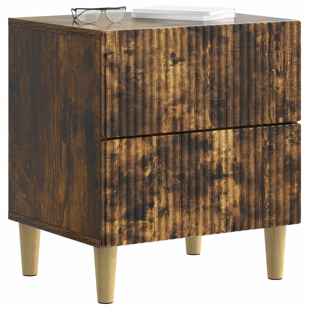 Armario de Noche 2 pcs Roble Ahumado 43 x 34,5 x 48 cm