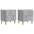 Armario de Noche con cajón 2 pcs Gris Sonoma 43 x 34,5 x 48 cm