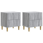 Armario de Noche con cajón 2 pcs Gris Sonoma 43 x 34,5 x 48 cm