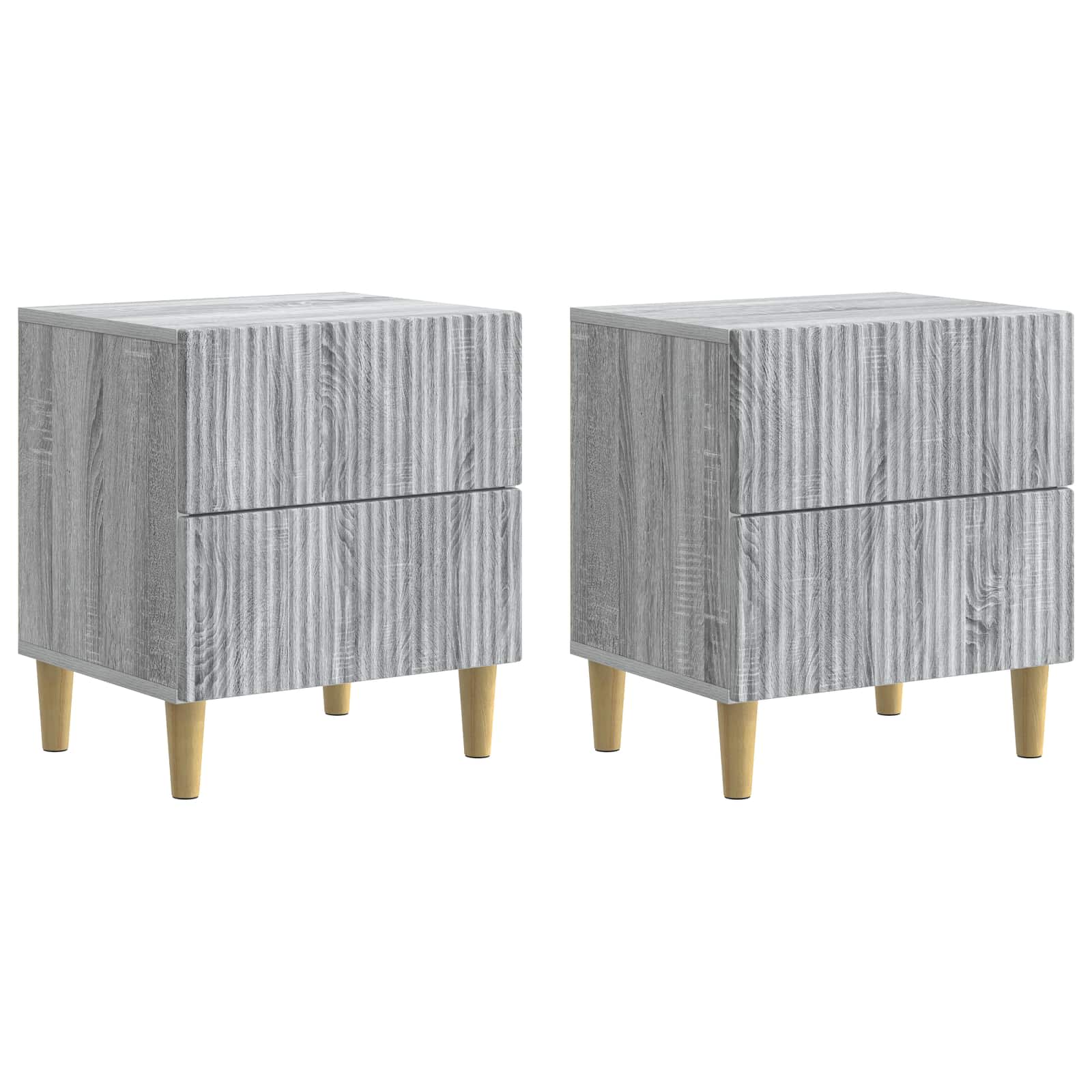 Armario de Noche con cajón 2 pcs Gris Sonoma 43 x 34,5 x 48 cm
