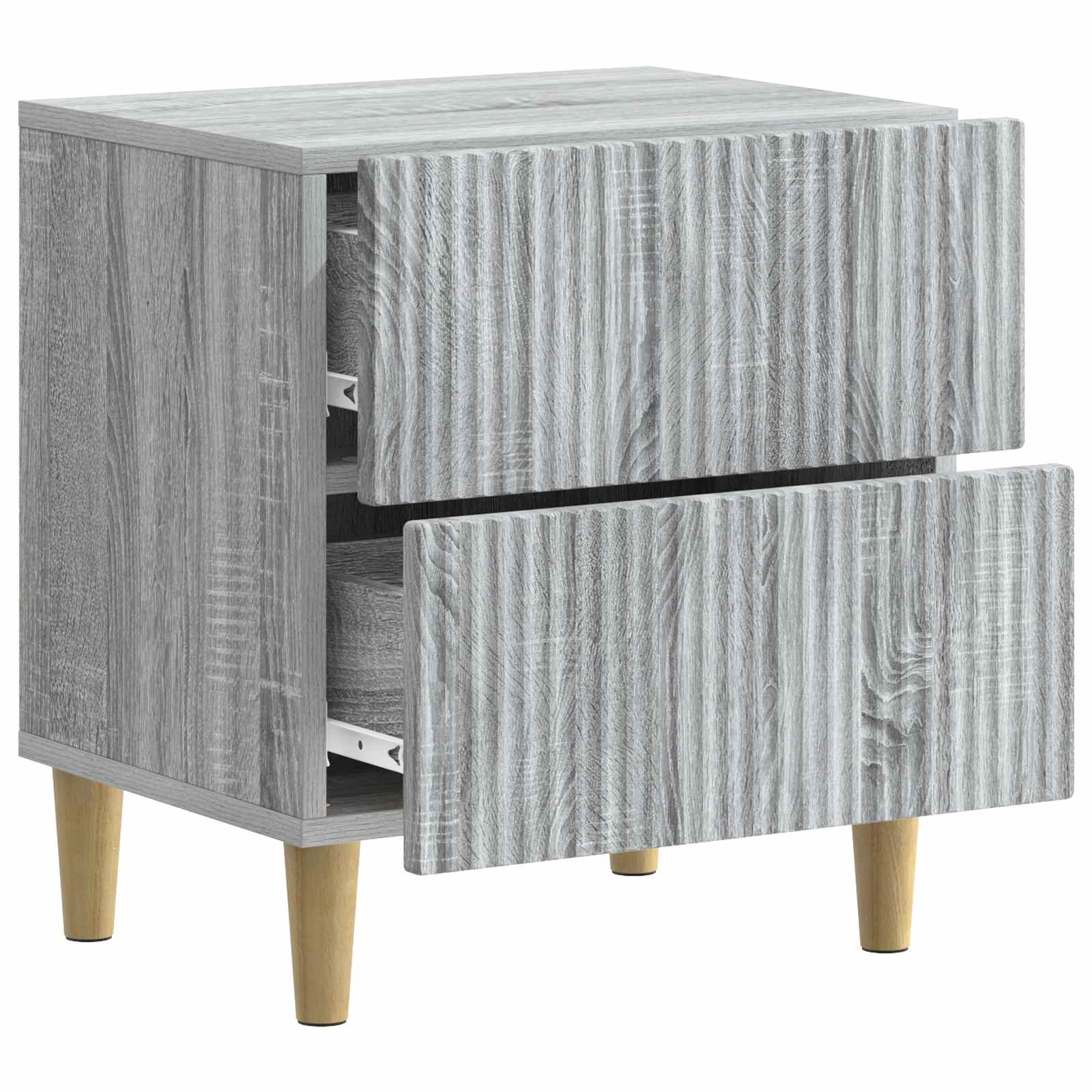 Armario de Noche con cajón 2 pcs Gris Sonoma 43 x 34,5 x 48 cm