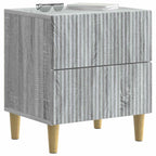 Armario de Noche con cajón 2 pcs Gris Sonoma 43 x 34,5 x 48 cm