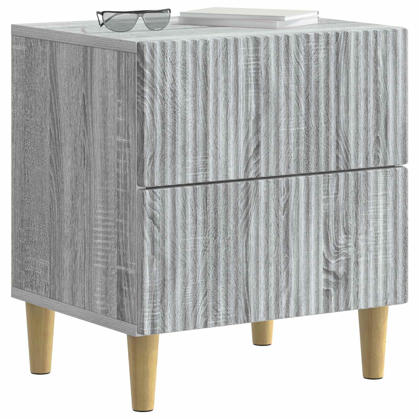 Armario de Noche con cajón 2 pcs Gris Sonoma 43 x 34,5 x 48 cm