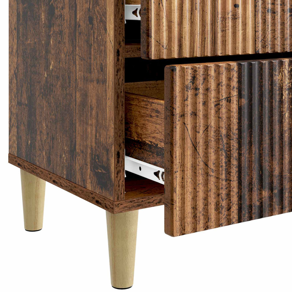 Armario de Noche 2 pcs Madera envejecida 43 x 34,5 x 48 cm