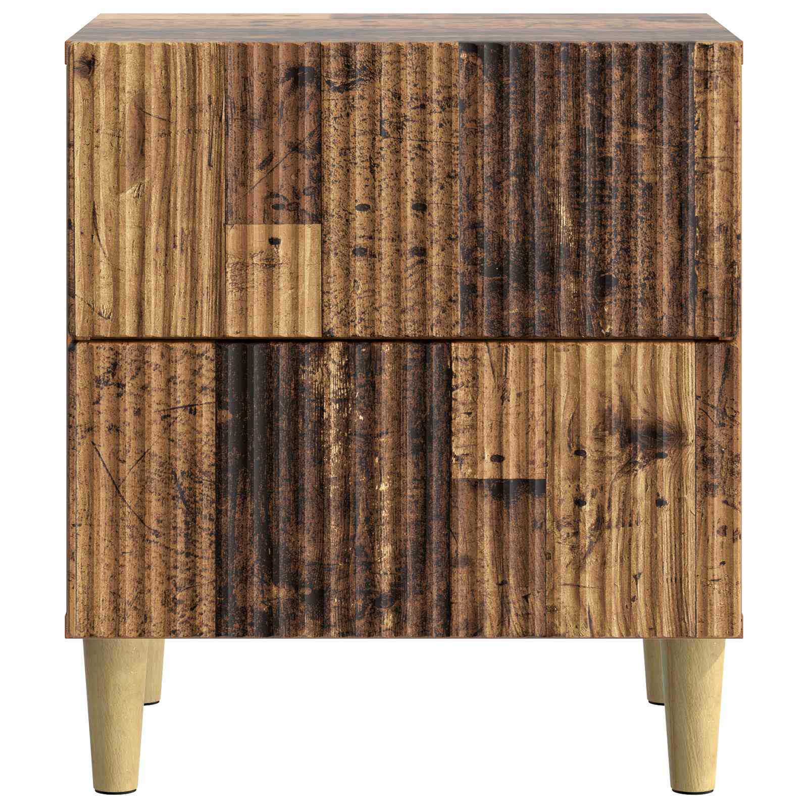Armario de Noche 2 pcs Madera envejecida 43 x 34,5 x 48 cm