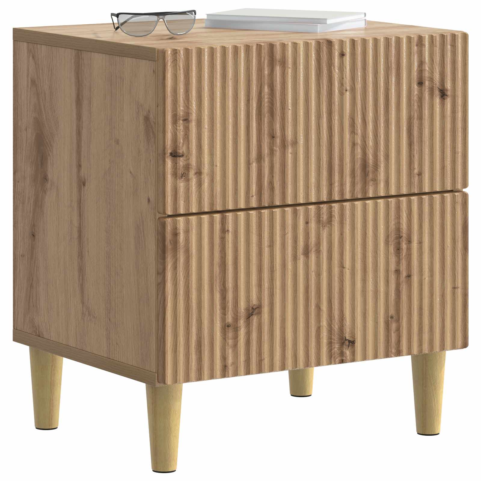 Armario de Noche 2 pcs Roble Artesanal 43 x 34,5 x 48 cm