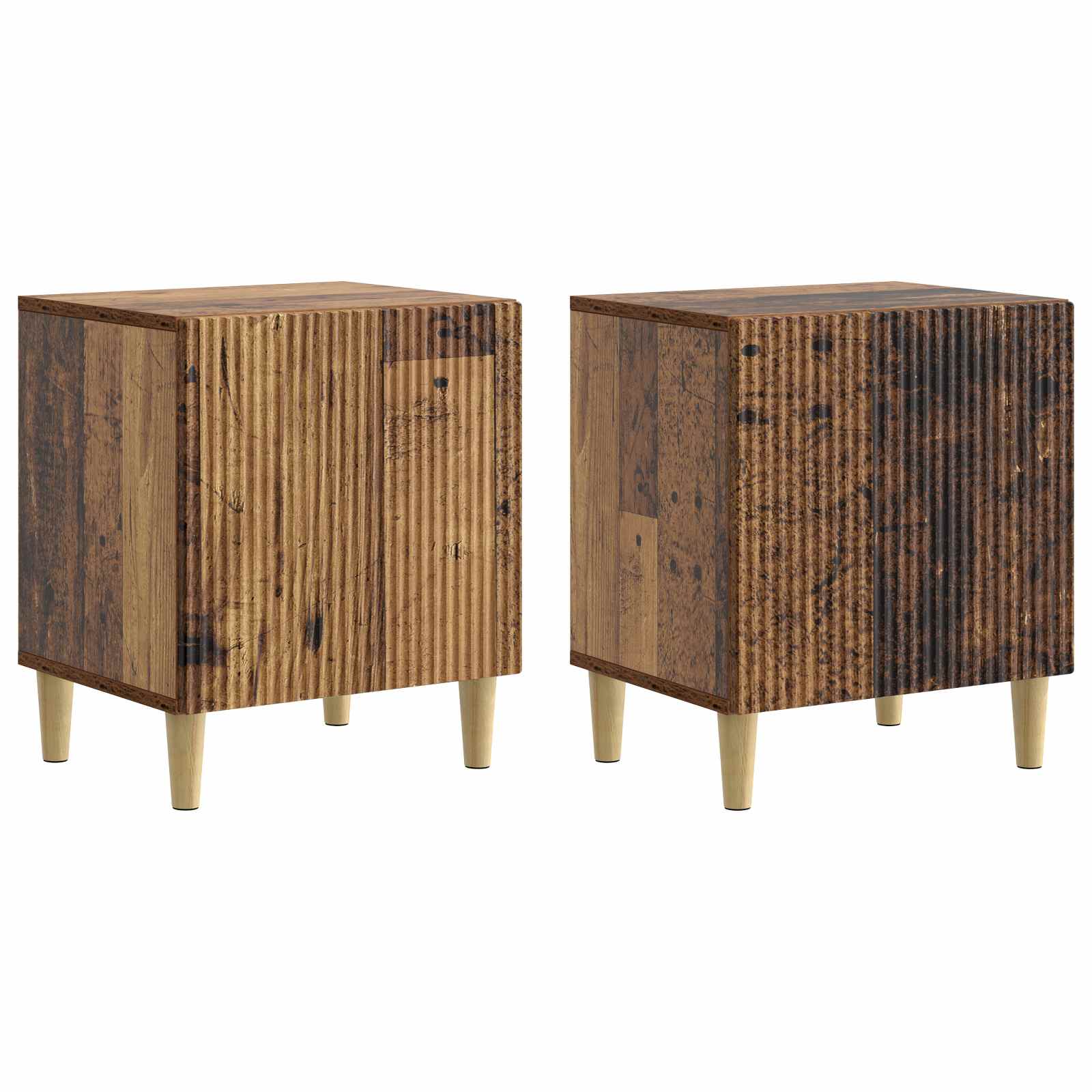 Armario de noche 2 pcs 43 x 34,5 x 50 cm madera de ingeniería 4 colores