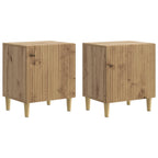 Armario de Noche 2 pcs Roble Artesanal 43 x 34,5 x 50 cm