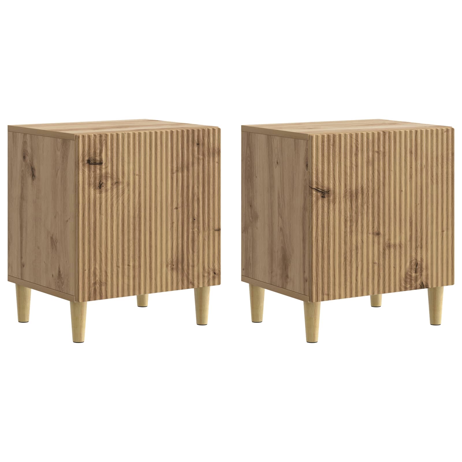 Armario de Noche 2 pcs Roble Artesanal 43 x 34,5 x 50 cm