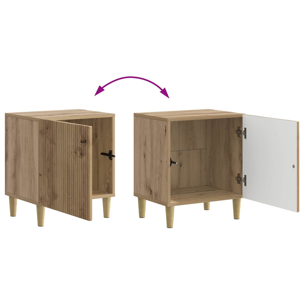 Armario de Noche 2 pcs Roble Artesanal 43 x 34,5 x 50 cm